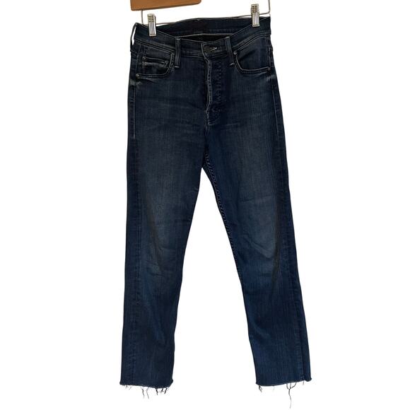 Mother The Tomcat Ankle Fray Jean in Watch me sz 25 Mother Jeans Dark Wash - Picture 1 of 10